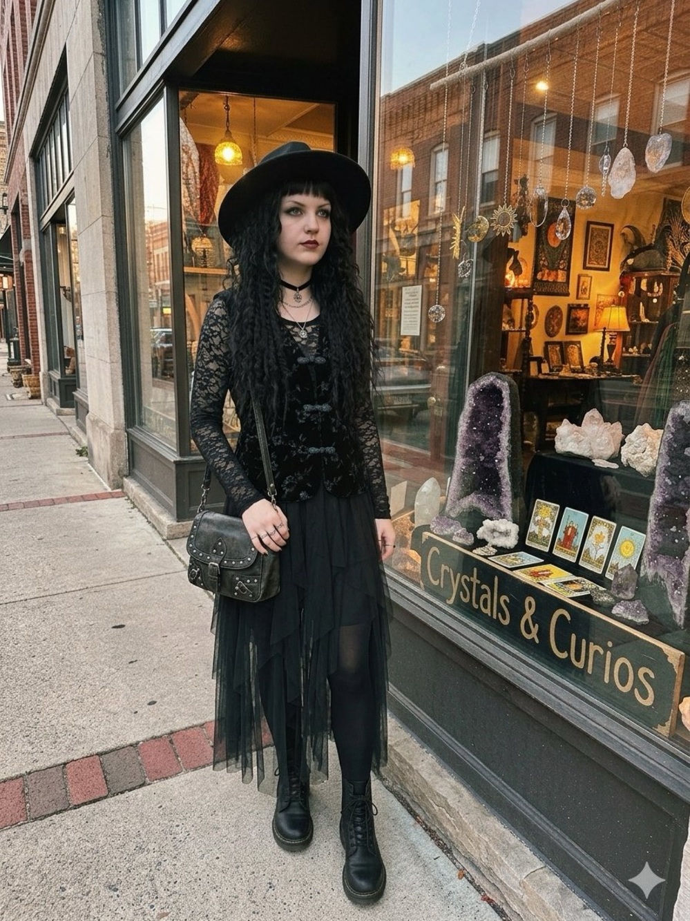Vintage Women’s Black Velvet Lace Vest - Gothic Layered Chic